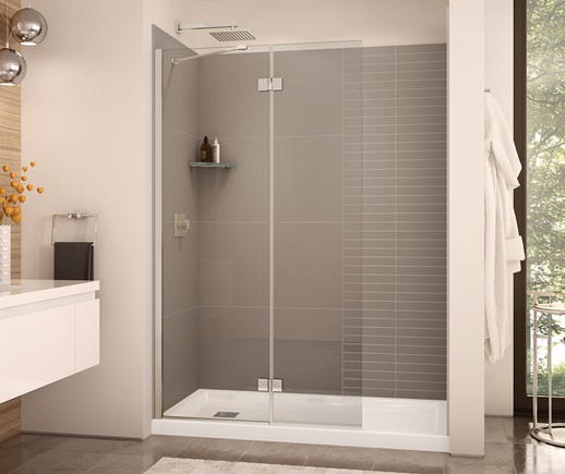 Ensemble de douche à vapeur blanche 36 x 60 x 85,25 po Paro de Maax, porte  chromée, siège à gauche