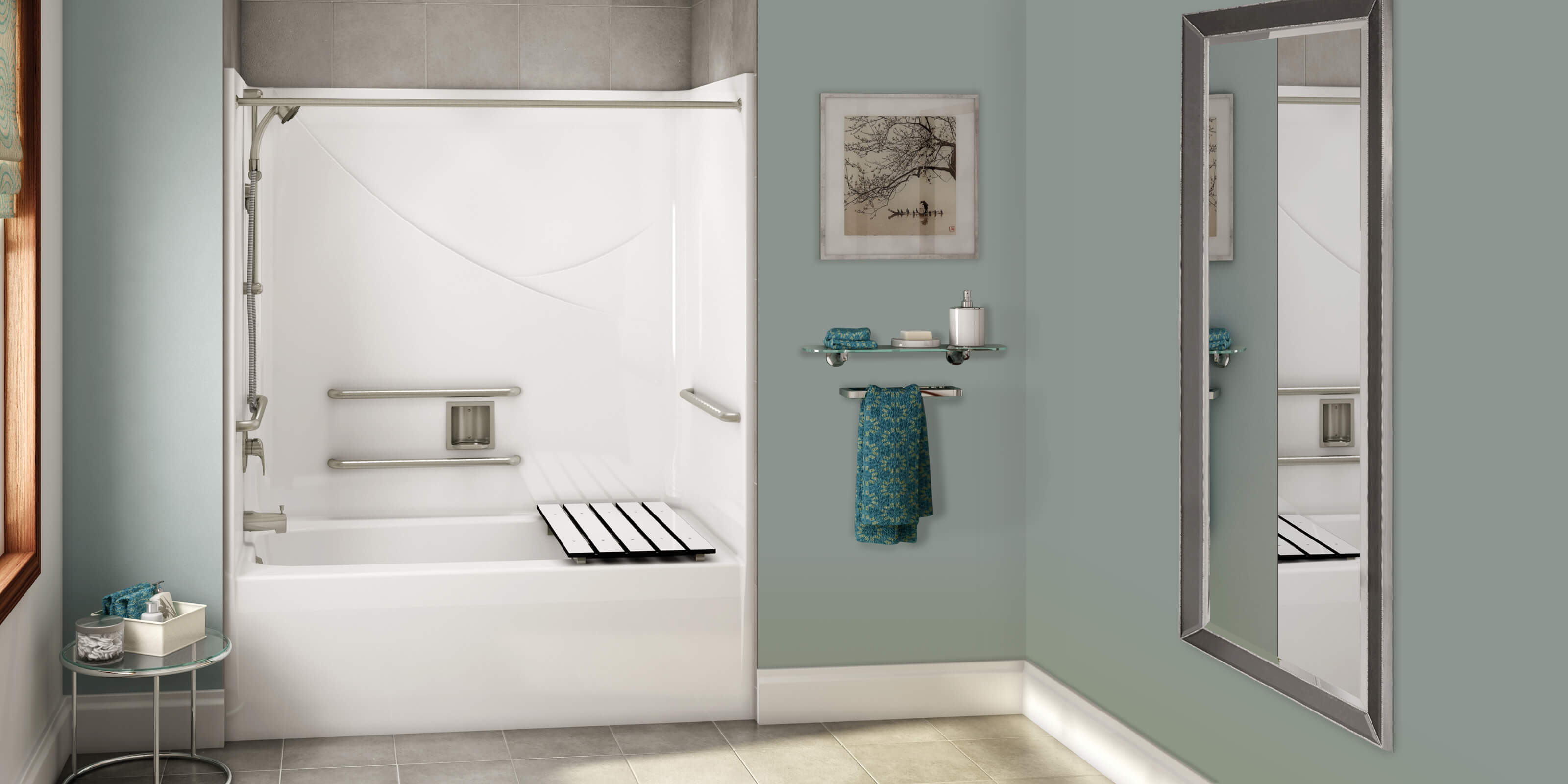 Custom Roll-In Shower Pan To Transform Your Bathroom for ADA