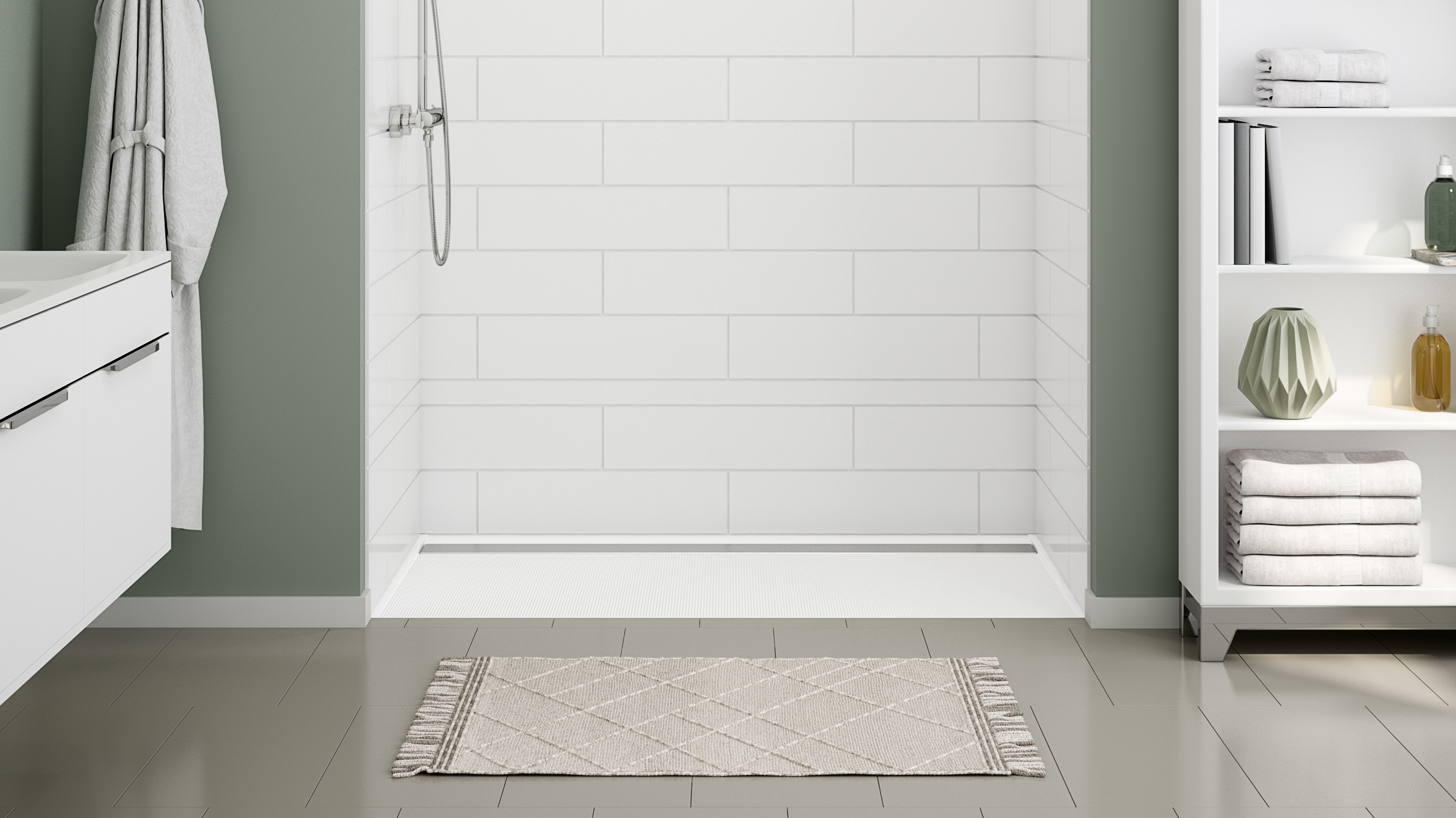 Roll In Showers, Trench Drain, Barrier Free Shower
