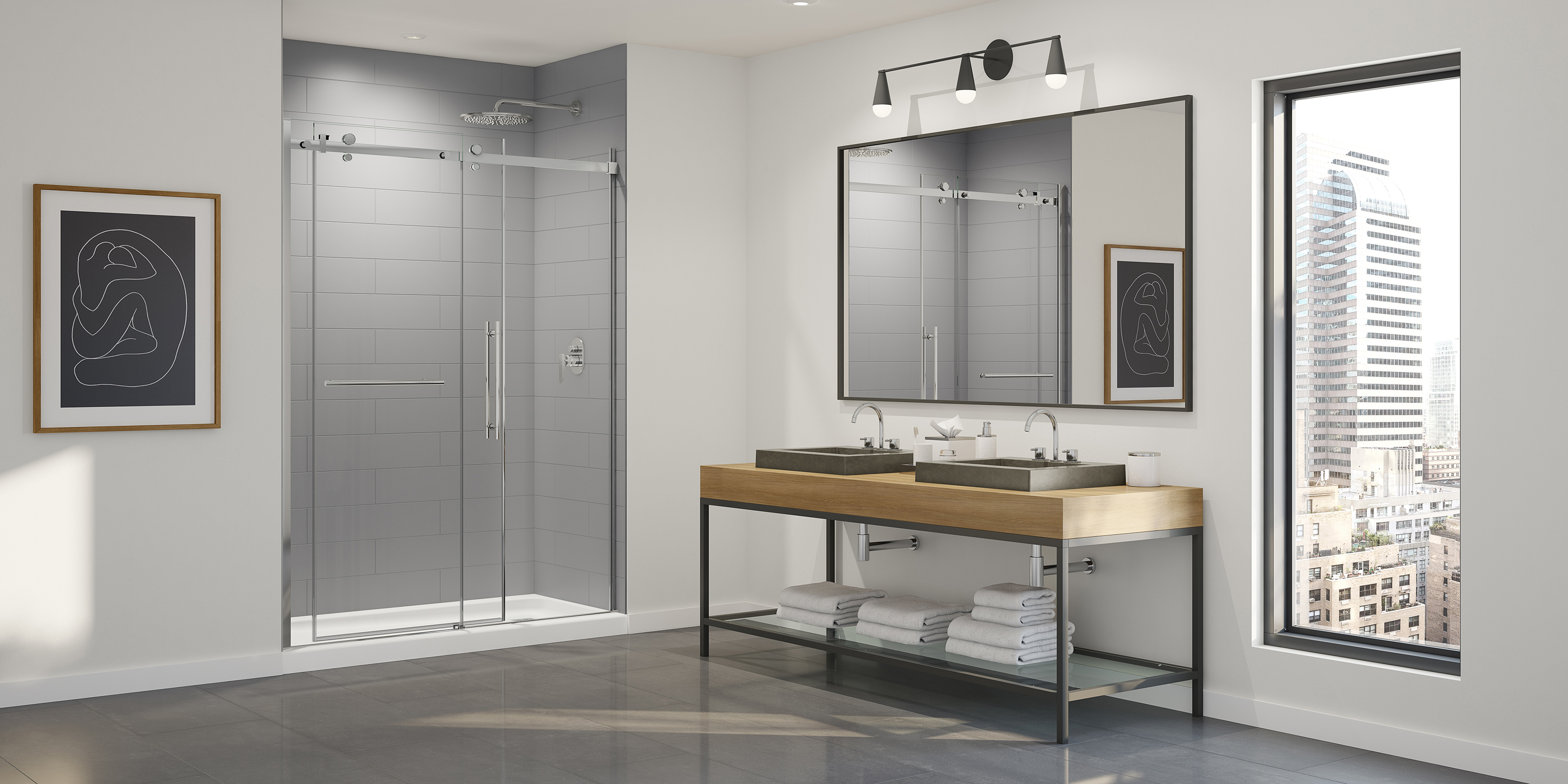 Rectangular Contemporary Bathroom Shower Sets/ Shower Panel