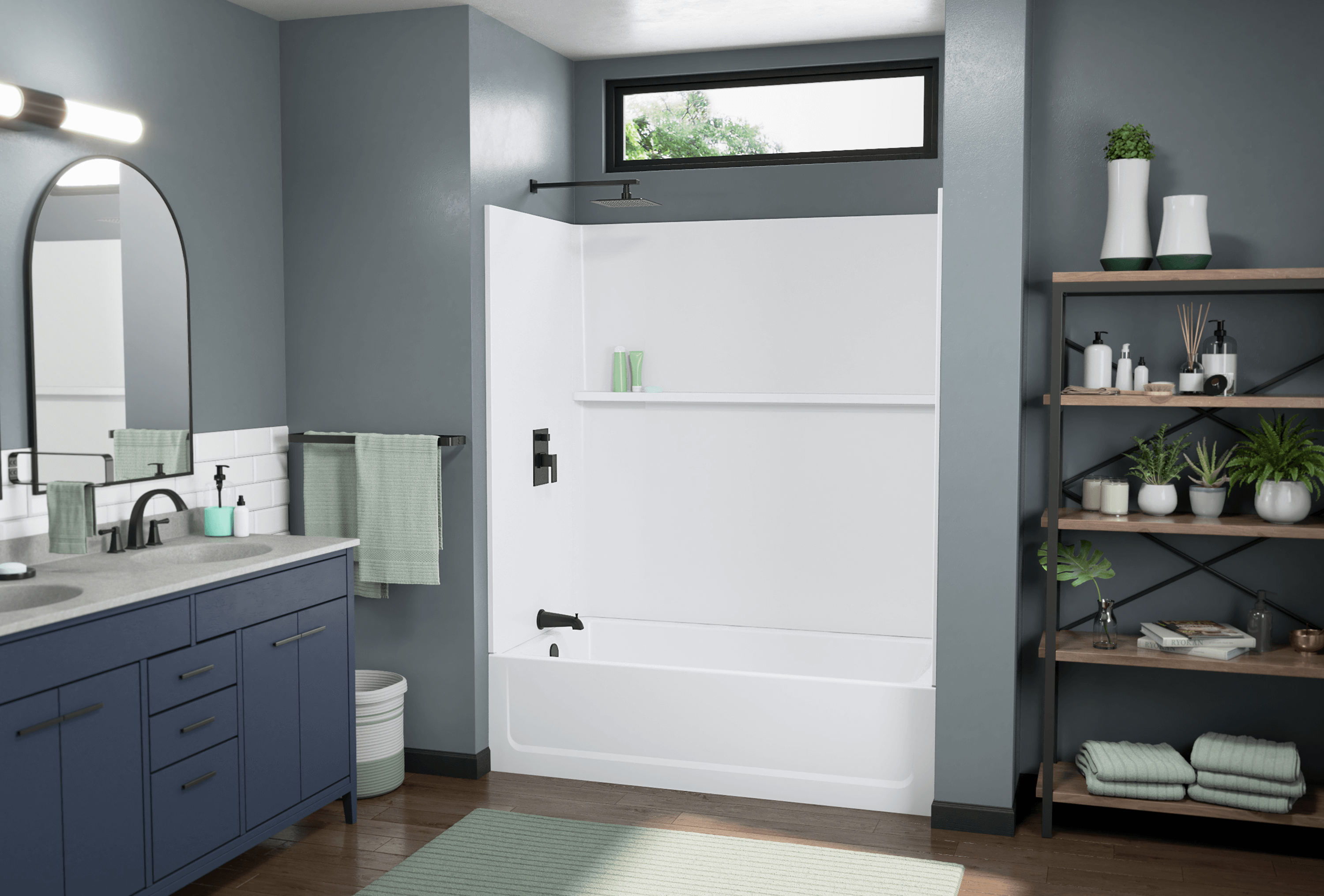 Sterling Tub Shower Combo Sterling Ensemble Curve White Shower Wall