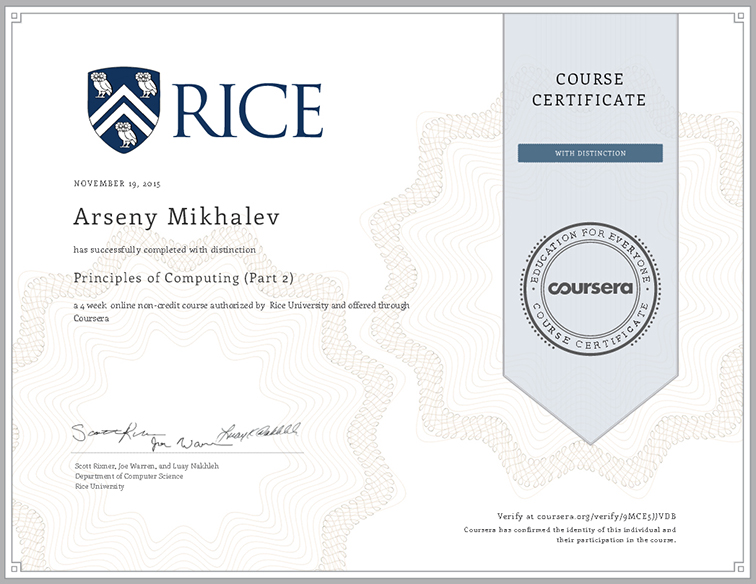 principles of computing certificate 2