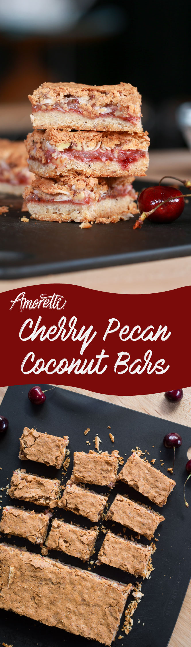 Our Cherry Pecan Coconut Bars make a great snack or dessert!