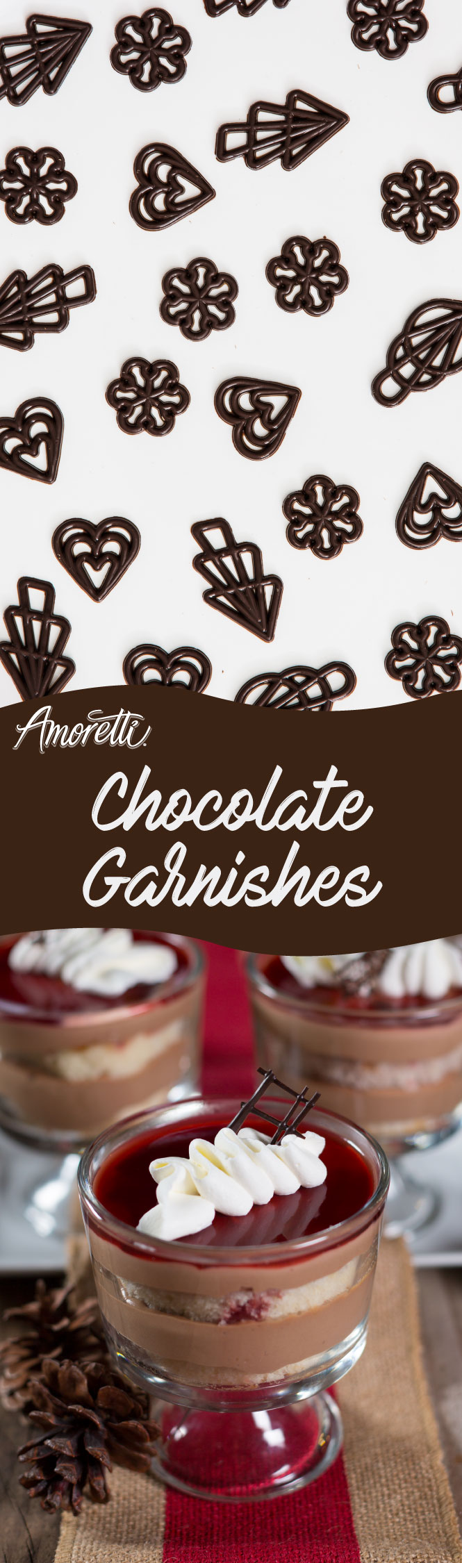 Add something extra to your next dessert with these beautiful chocolate garnishes!