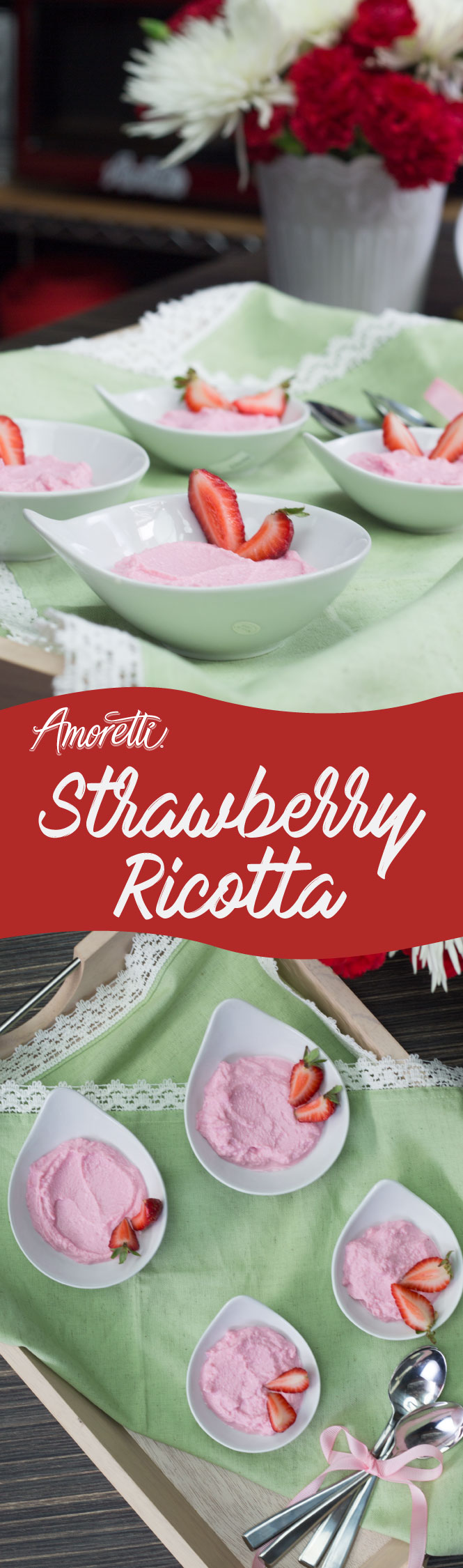 The fresh strawberry flavor in this ricotta will remind you of springtime!