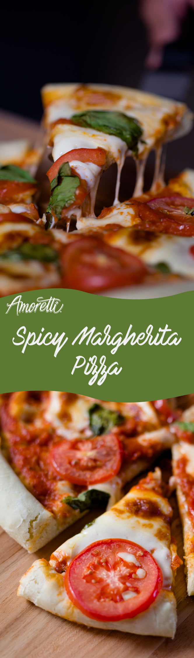 Skillet pizza with spicy sauce and fresh mozzarella!