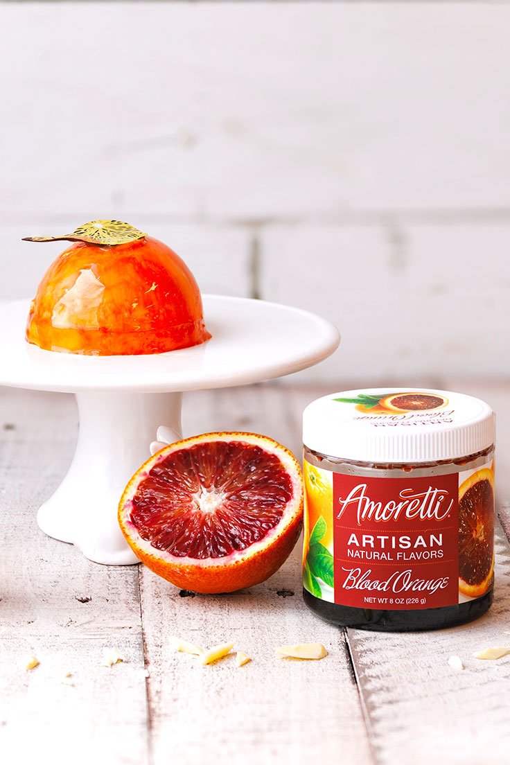 Single Blood Orange Glazed Dome Cake