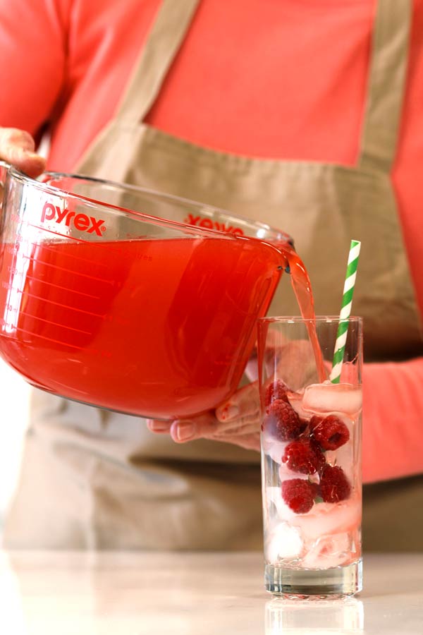 Pour yourself a glass of Amoretti's Raspberry Hibiscus Lemonade!