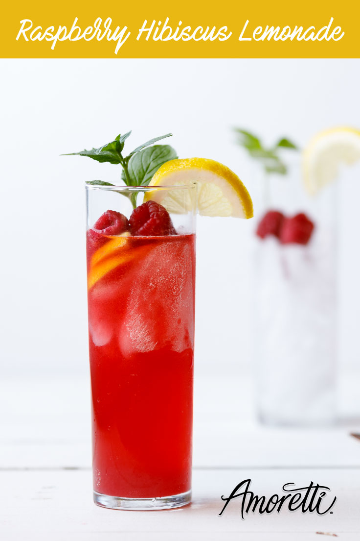 Amoretti Recipe: Raspberry Hibiscus Lemonade. One-of-a-kind refreshing lemonade for summer!