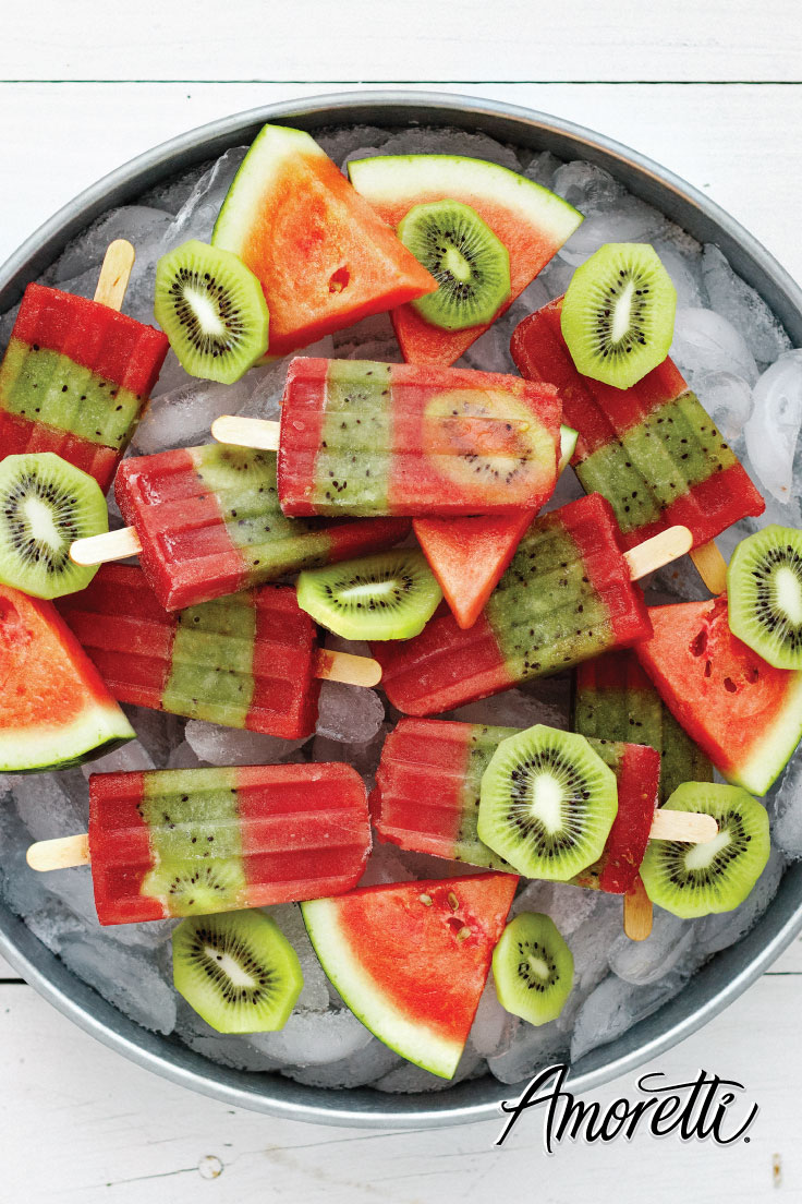 Amoretti Watermelon Kiwi Popsicle Recipe: A frozen treat to cool you off on warm summer days!