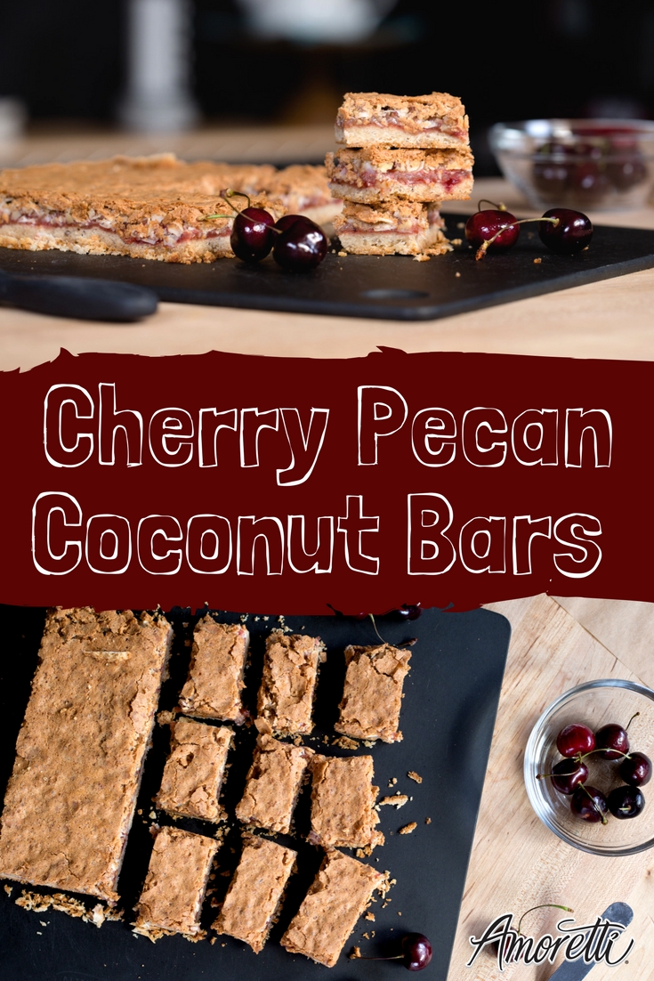 Amoretti Cherry Pecan Coconut Bars Recipe