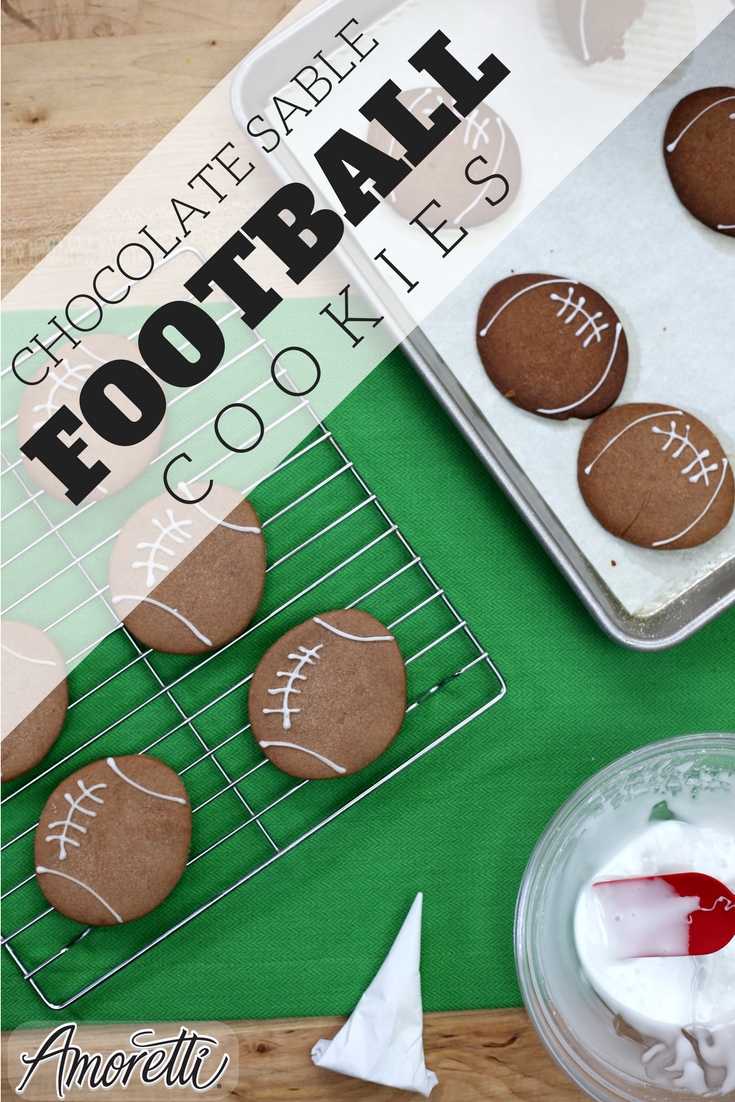 Amoretti Chocolate Sable Football Cookies