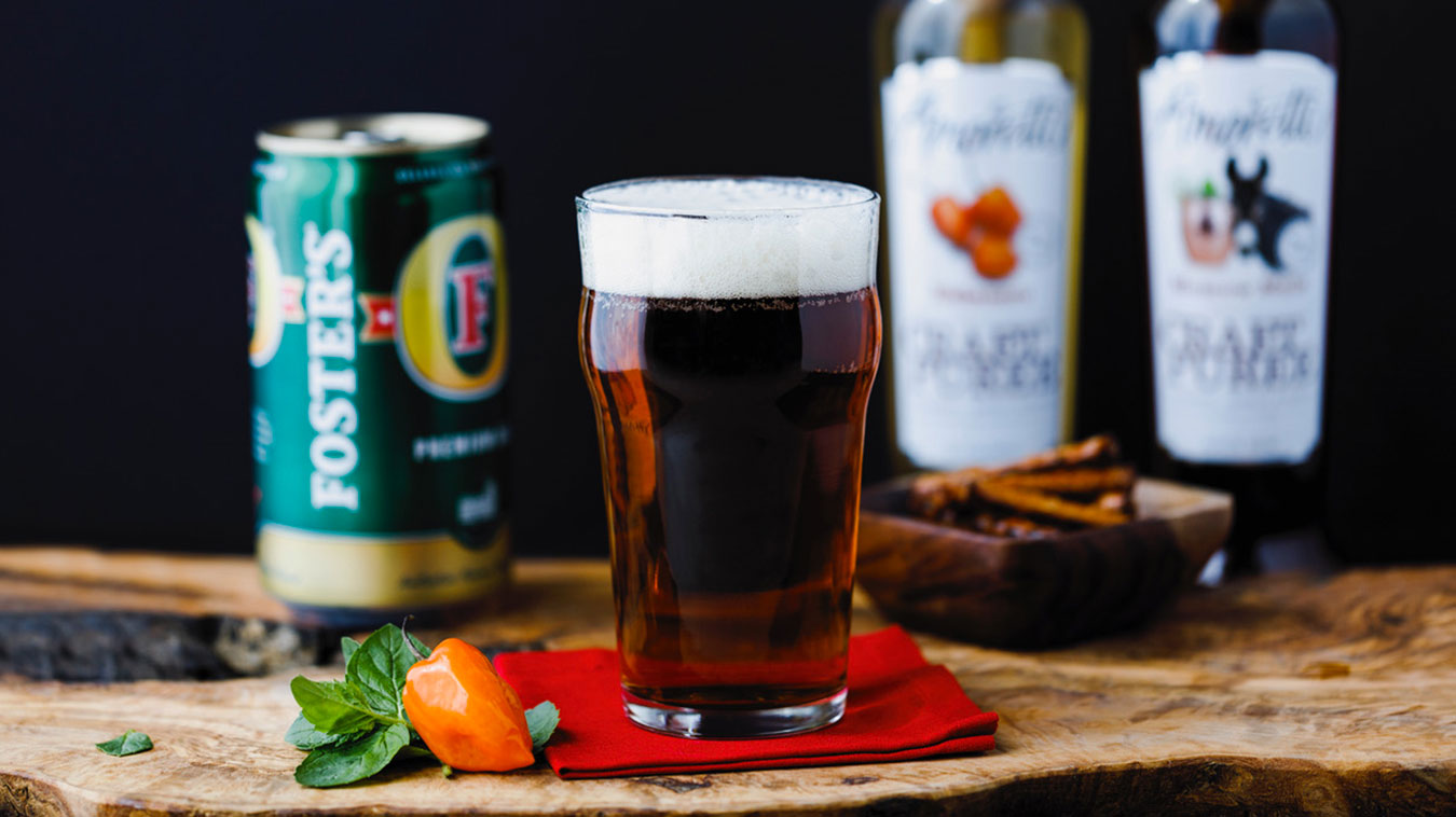 Amoretti Recipe: Foster's Fire with Habanero & Moscow Mule Craft Purees
