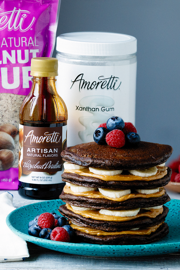 Amoretti Gluten Free Hazelnut Pancakes with Hazelnut Praline Maple Syrup Recipe