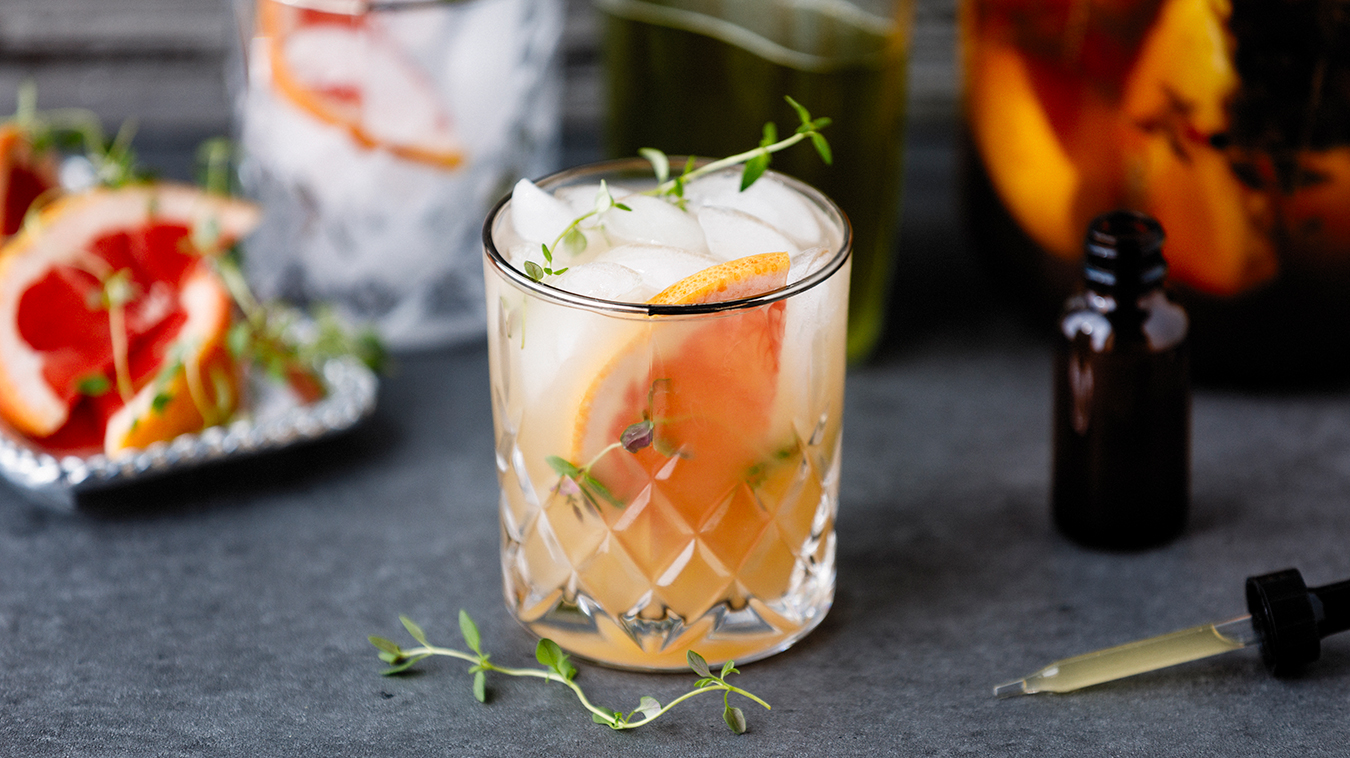 Amoretti Recipe: Thyme Greyhound Cocktail