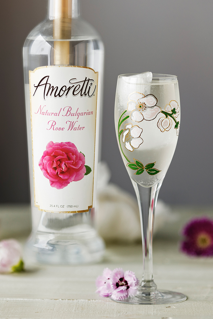 Amoretti Ginger Rose Sake Cocktail Recipe with Natural Bulgarian Rose Water