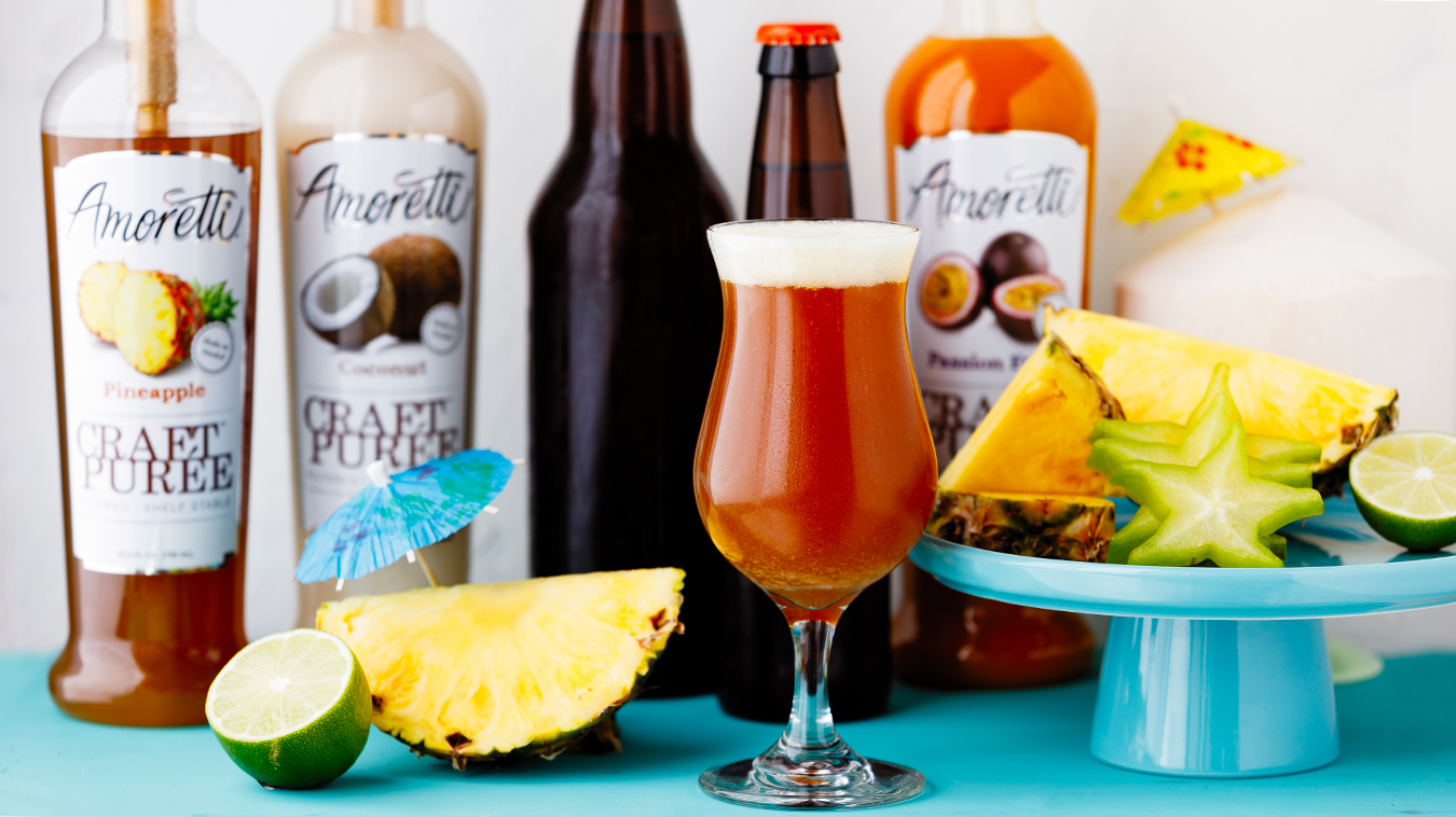 Murkwood Brewing with Amoretti: Golden Perch Tropical IPA Recipe with Pineapple, Passion Fruit, & Coconut Craft Purees
