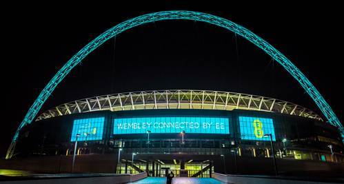 Wembley Stadium with Arch in blue