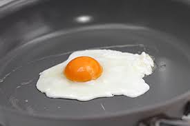 teflon pan with egg