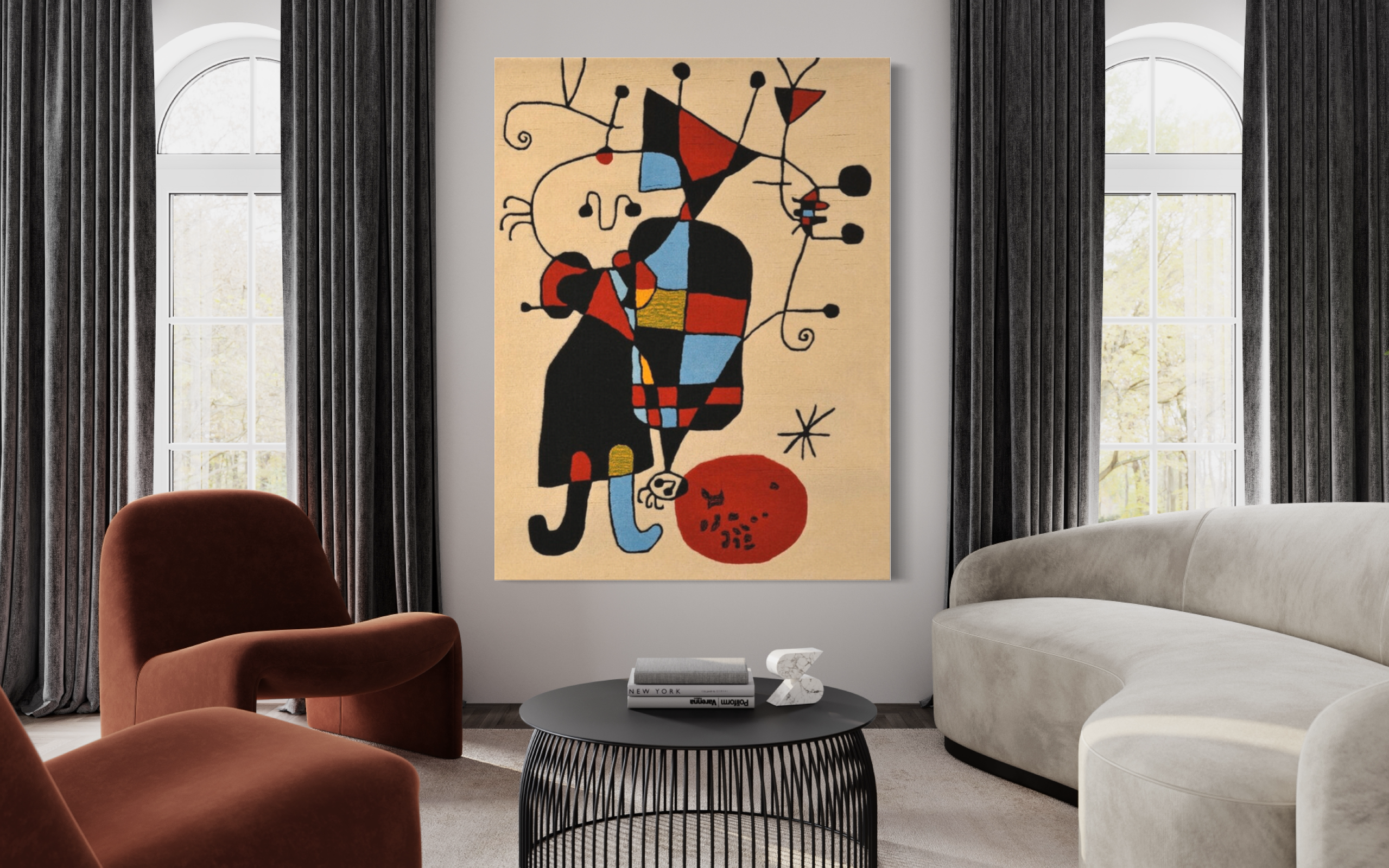 Personagges et Chien devant le Soleil-Joan Miró-1