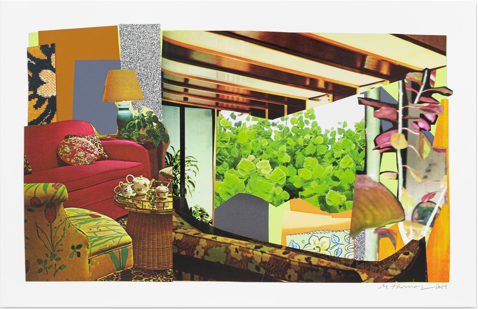 Interior: Red Couch and Landscape-Mickalene Thomas-1