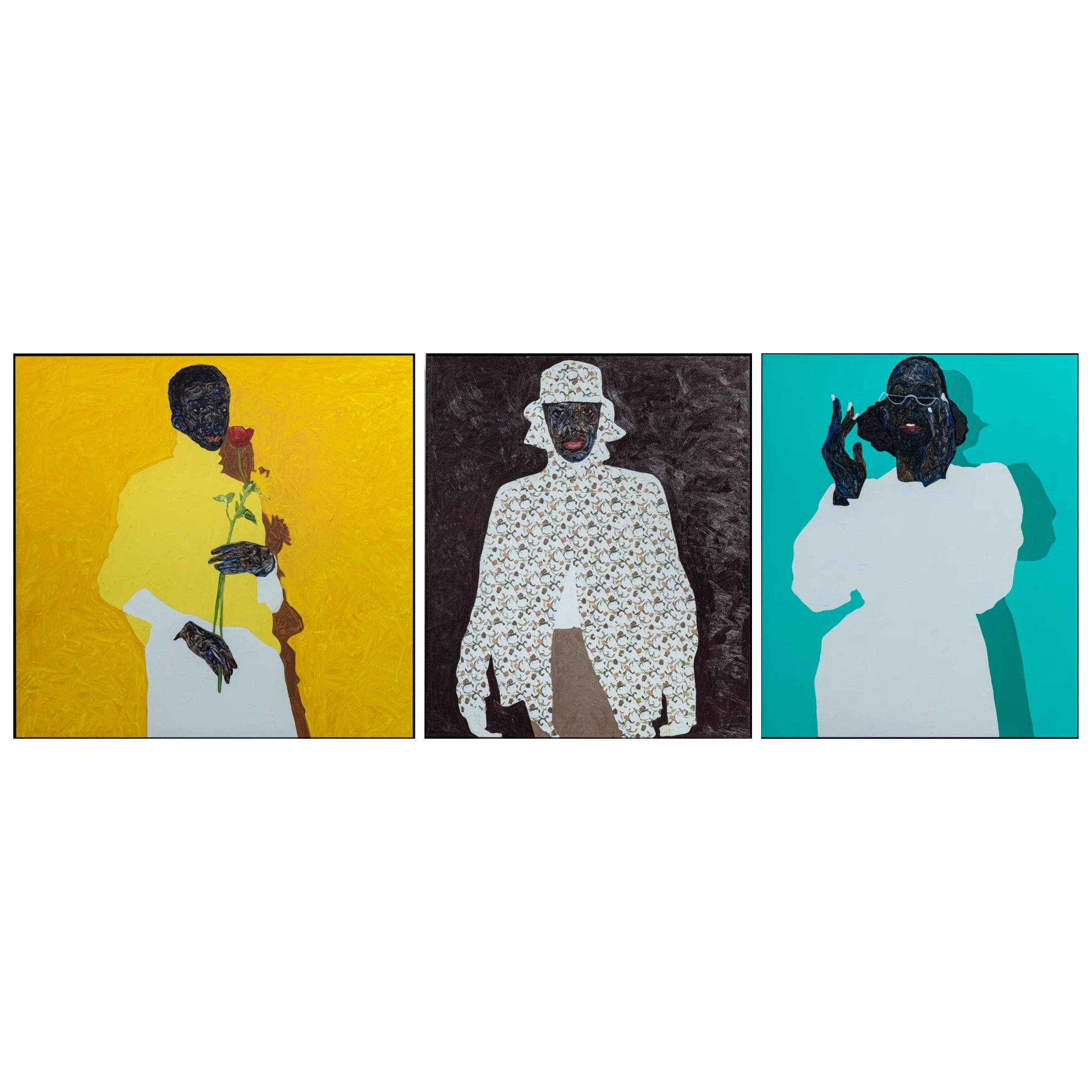 Set of 3 - Yellow Turtleneck, Red Tulip Trench Coat, White Nail Polish-Amoako Boafo-1