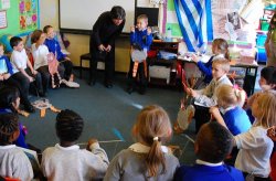 Anthony Browne visits Midfield Primary School