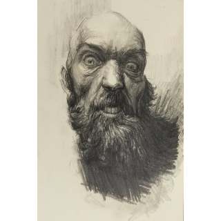 Kritr at his most engaged, expression as wild as his beard. Credit to the artist: https://www.instagram.com/albert.the.terrible/