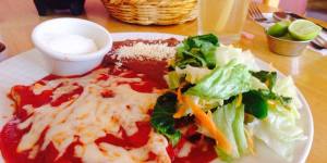 Enchiladas suizas de café Sinahí. Enchiladas suizas de café Sinahí.