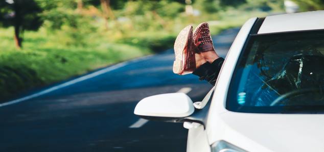 A passenger in a car