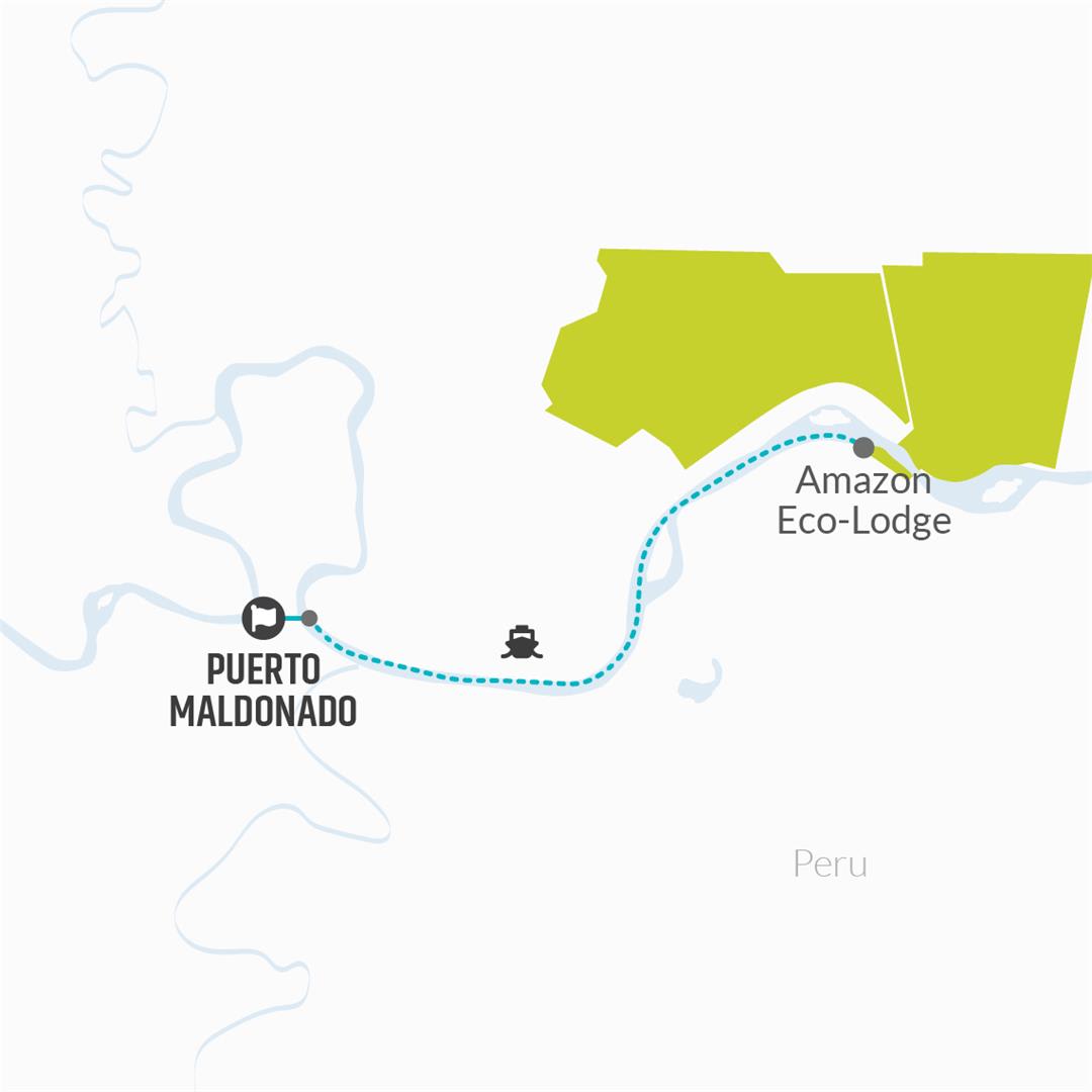 tourhub | Bamba Travel | Puerto Maldonado Amazon Eco-Lodge 4D/3N (from Puerto Maldonado) | Tour Map