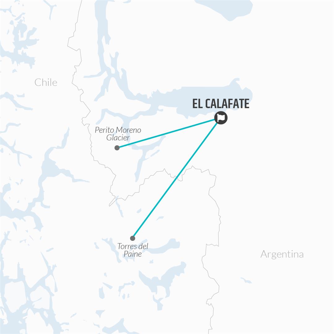 tourhub | Bamba Travel | El Calafate & Torres del Paine Adventure 5D/4N | Tour Map