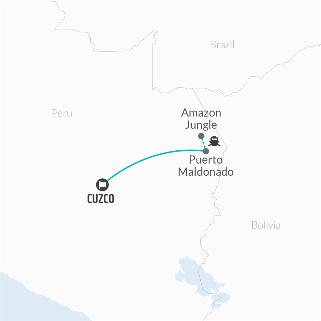 tourhub | Bamba Travel | Puerto Maldonado Amazon Eco-Lodge 5D/4N (from Cuzco) | Tour Map