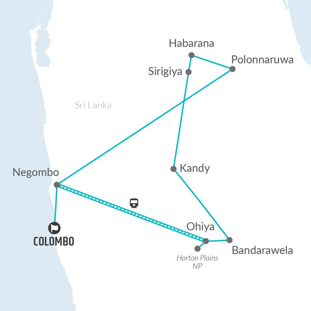 tourhub | Bamba Travel | Sri Lanka Highlands Voluntour 14D/13N | Tour Map