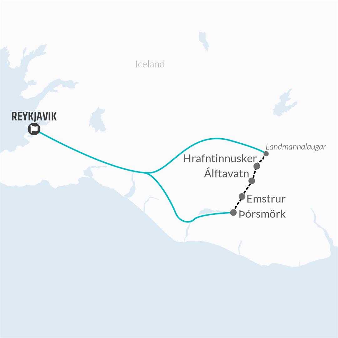 tourhub | Bamba Travel | Laugavegur Trek 4D/3N | Tour Map