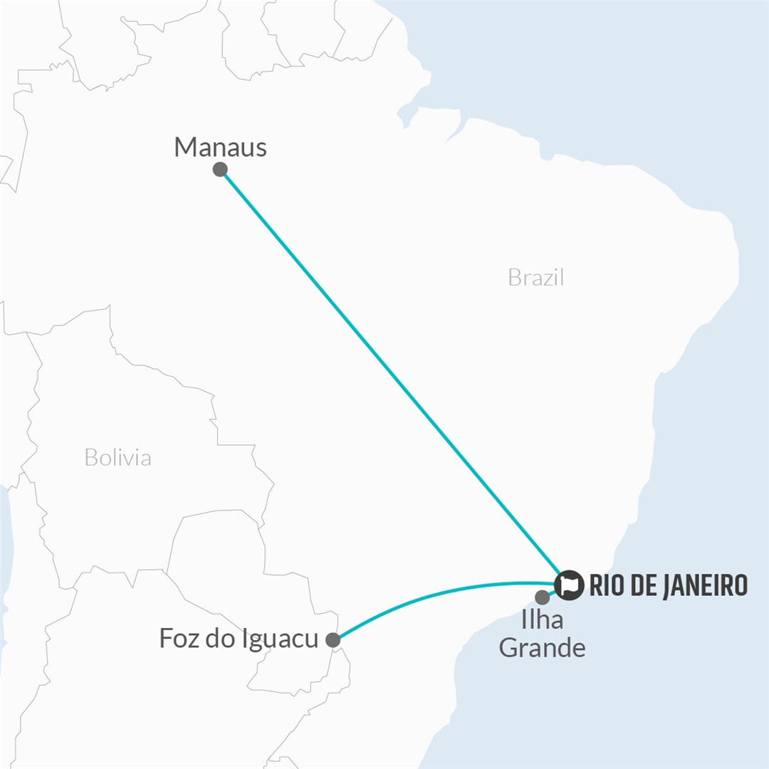 tourhub | Bamba Travel | Rio to the Amazon Air-Expedition 16D/15N | Tour Map