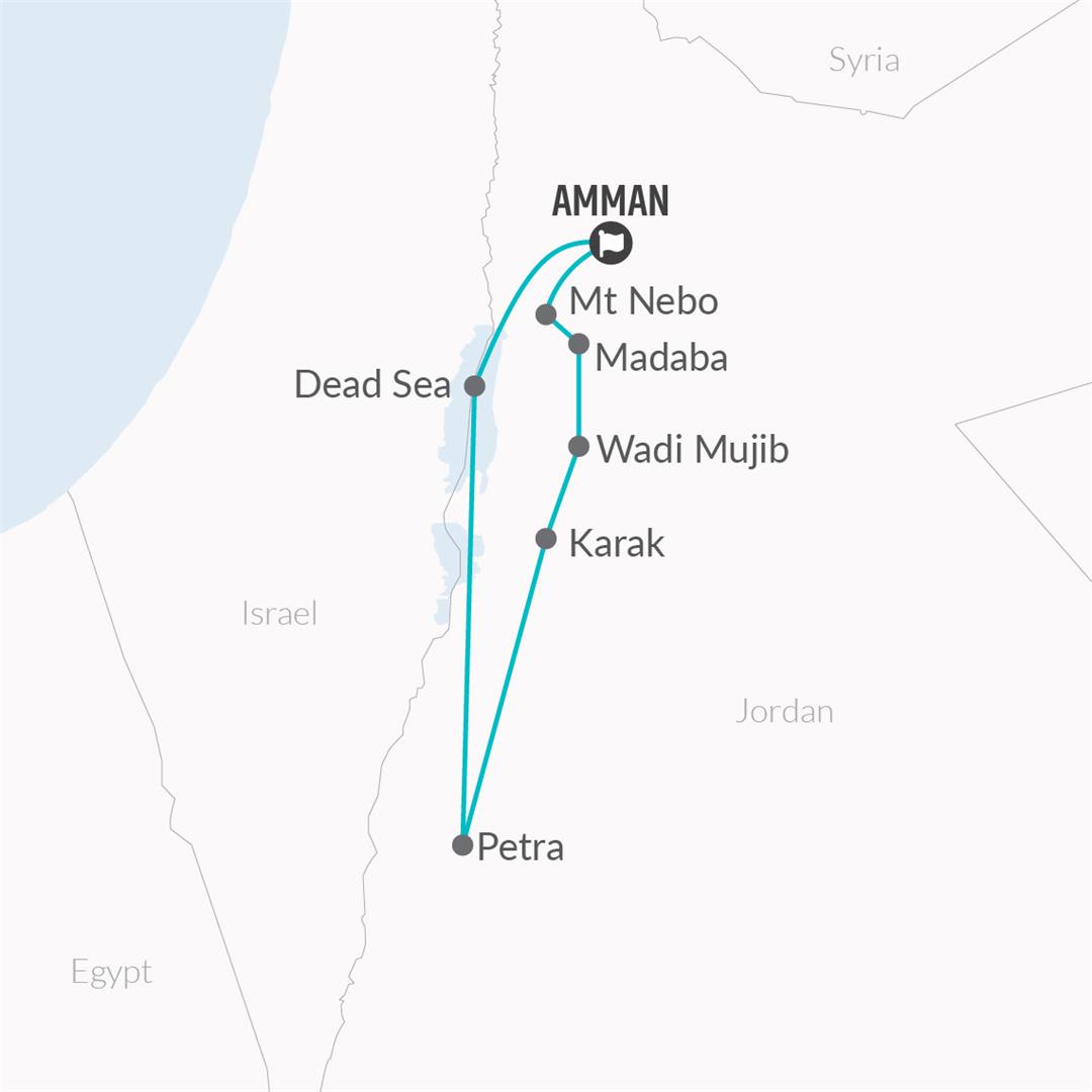 tourhub | Bamba Travel | Jordan Caravan Adventure 5D/4N | Tour Map