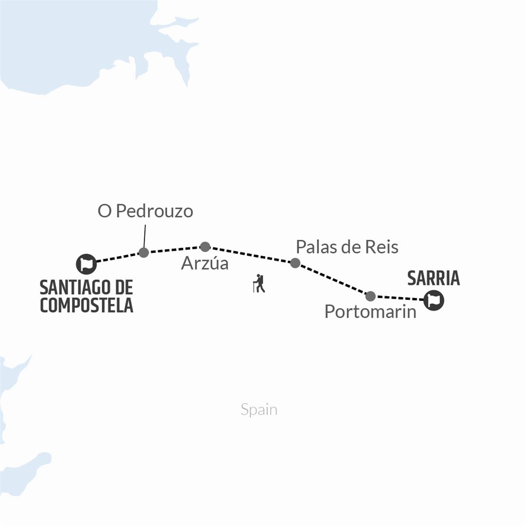 tourhub | Bamba Travel | Camino de Santiago Walking Experience 7D/6N (from Sarria) | Tour Map