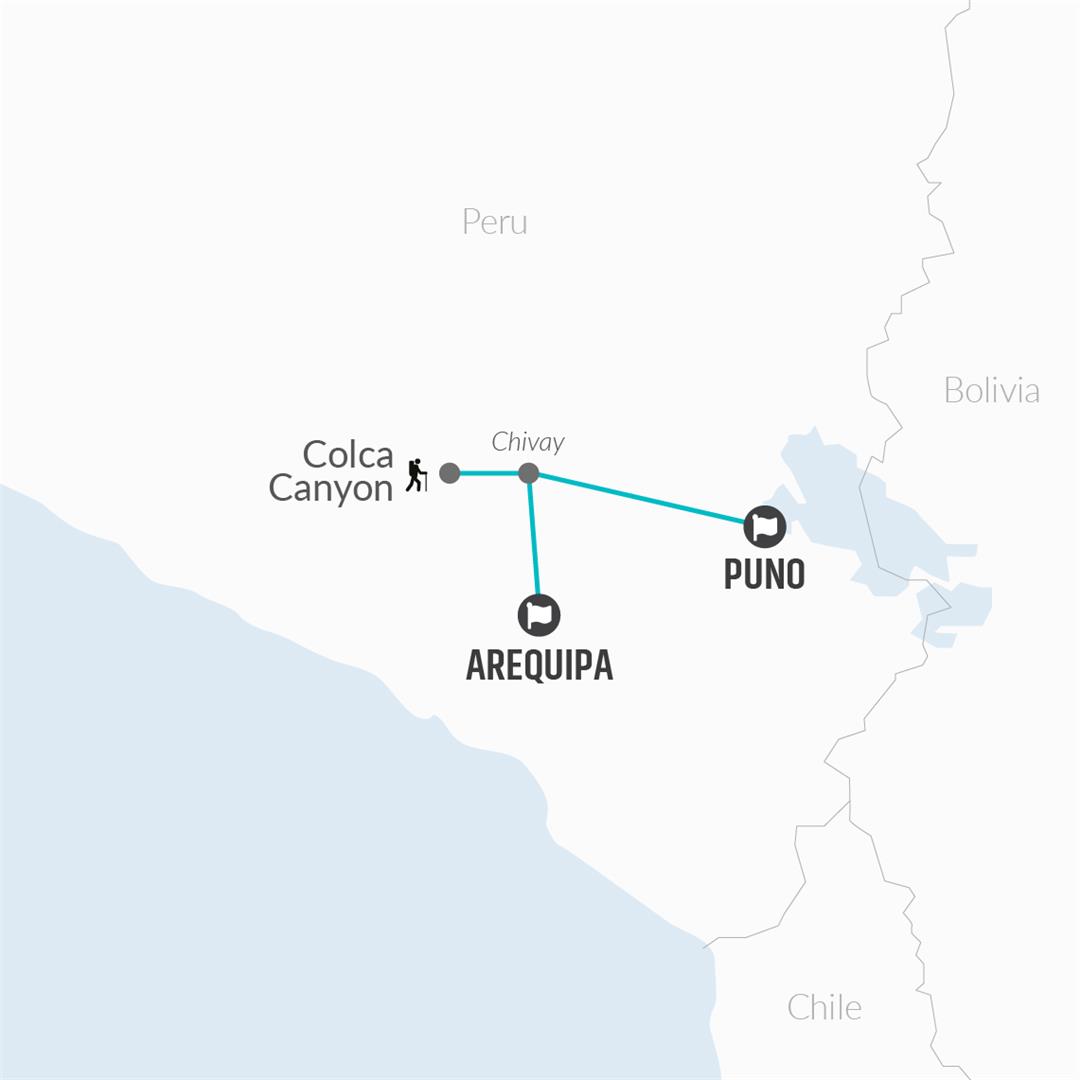 tourhub | Bamba Travel | Colca Canyon Trekking 3D/2N & Transfer to Puno | Tour Map