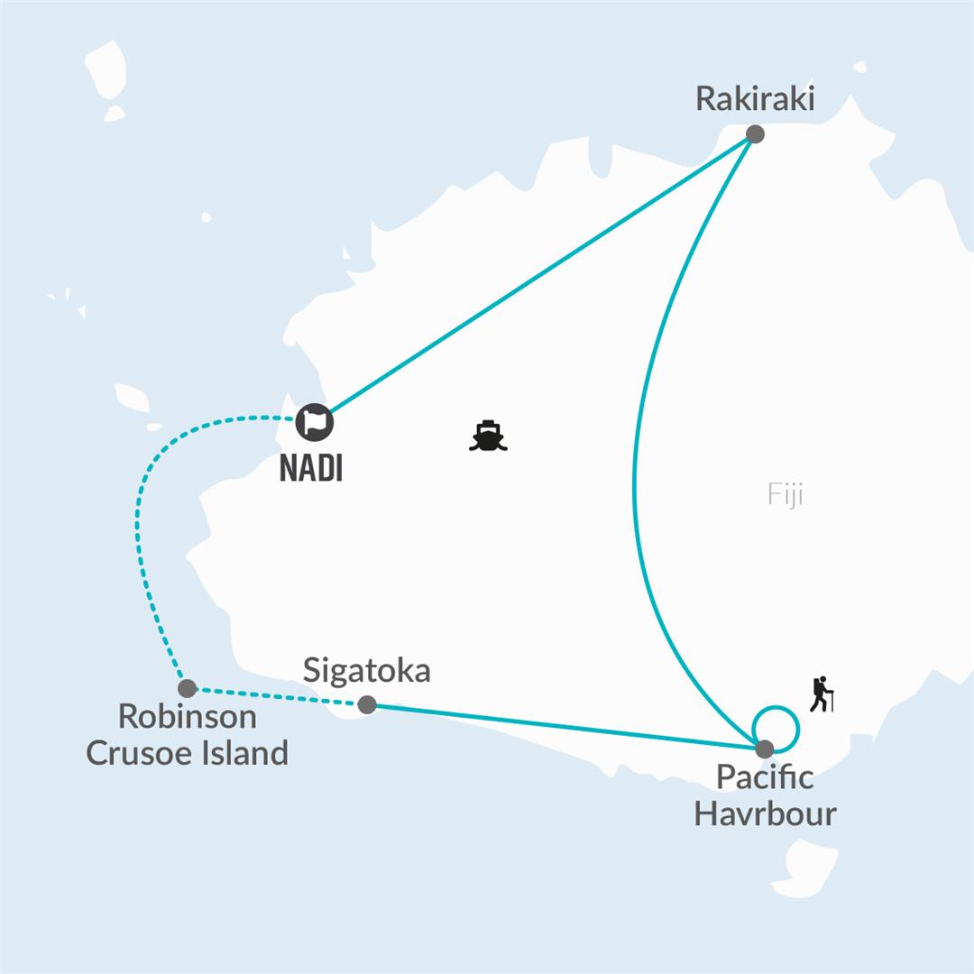 tourhub | Bamba Travel | Fiji Viti Levu Island Experience 6D/5N | Tour Map