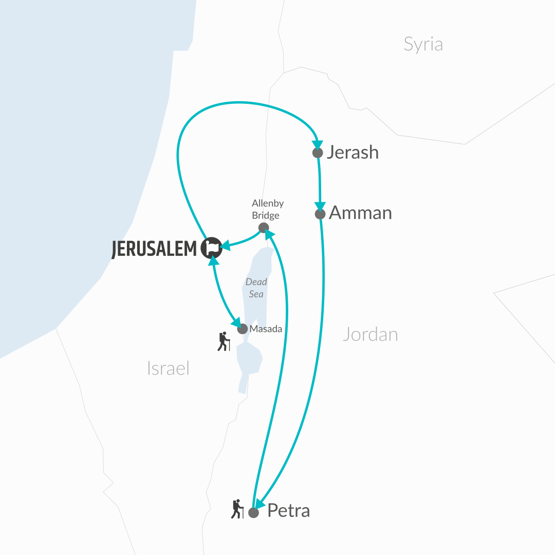 tourhub | Bamba Travel | Israel & Jordan Explorer 7D/6N (from Jerusalem/Tel Aviv) | Tour Map