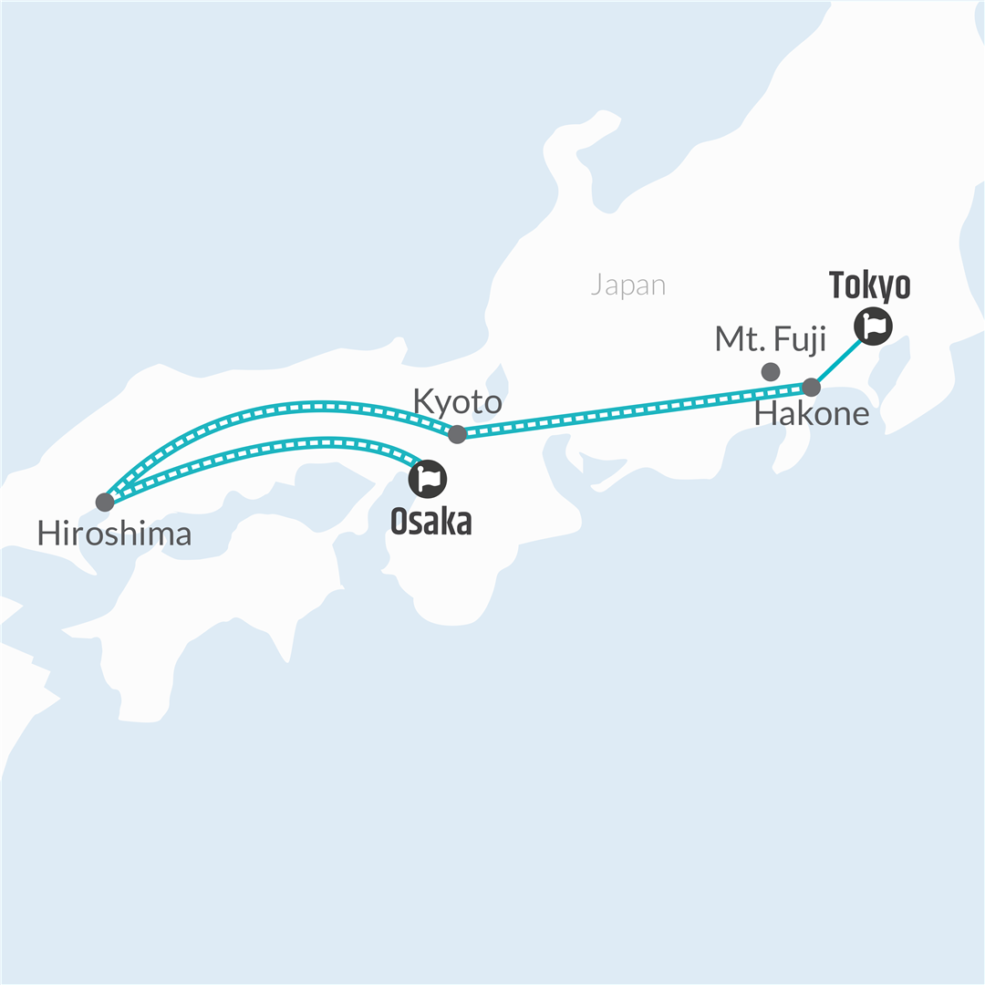 tourhub | Bamba Travel | Japan Highlights 8D/7N | Tour Map
