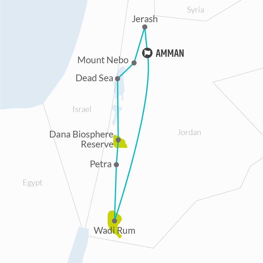 tourhub | Bamba Travel | Jordan Group Discovery 8D/7N | Tour Map