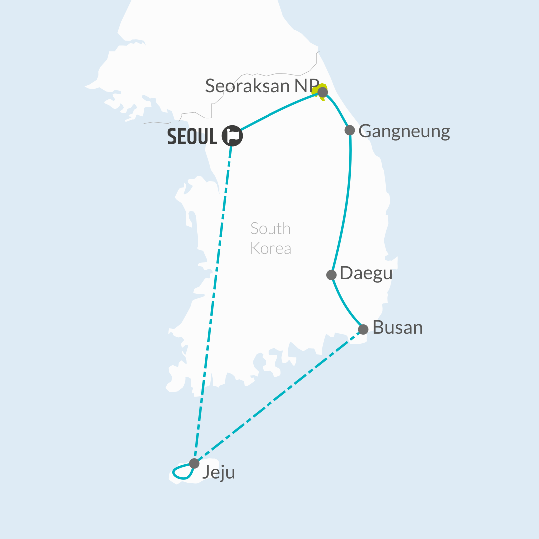 tourhub | Bamba Travel | Korean World Heritage Adventure 10D/9N | Tour Map