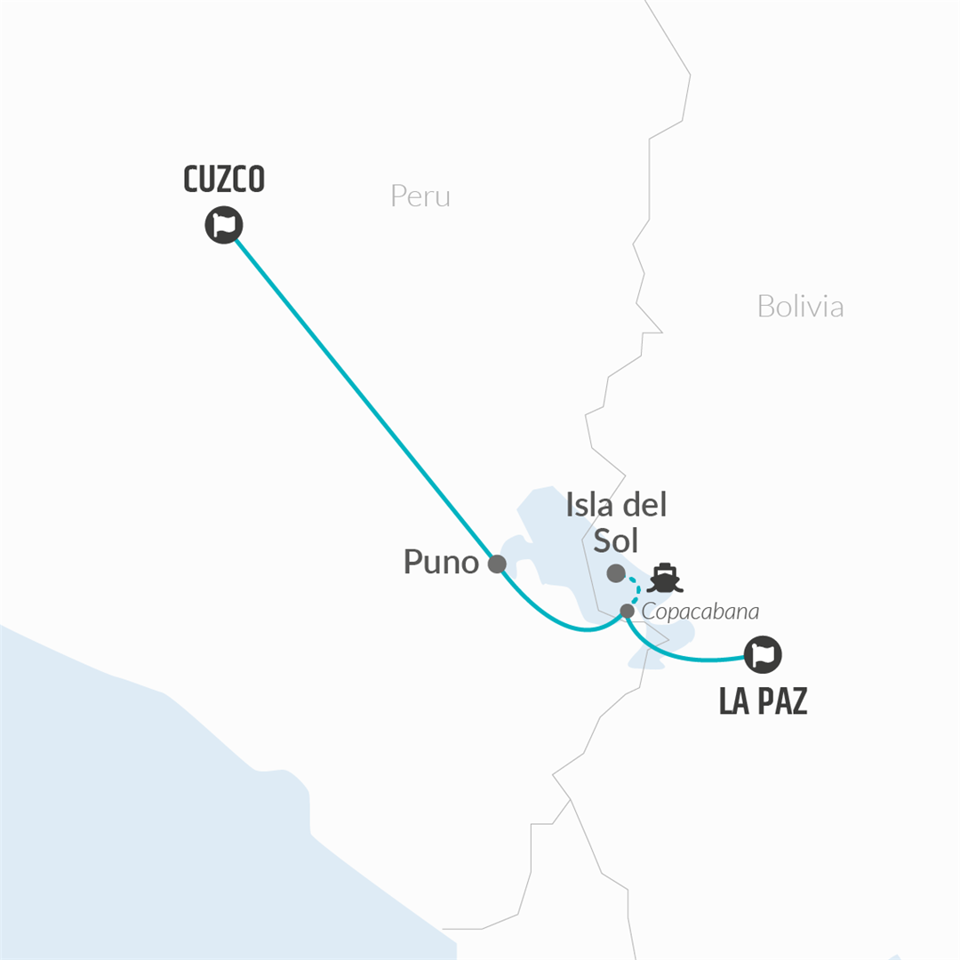 tourhub | Bamba Travel | Lake Titicaca & Isla del Sol Explorer 3D/2N (La Paz to Cuzco) | Tour Map