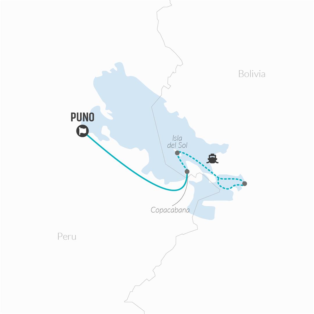tourhub | Bamba Travel | Lake Titicaca Catamaran 2D/1N (Puno to Puno) | Tour Map