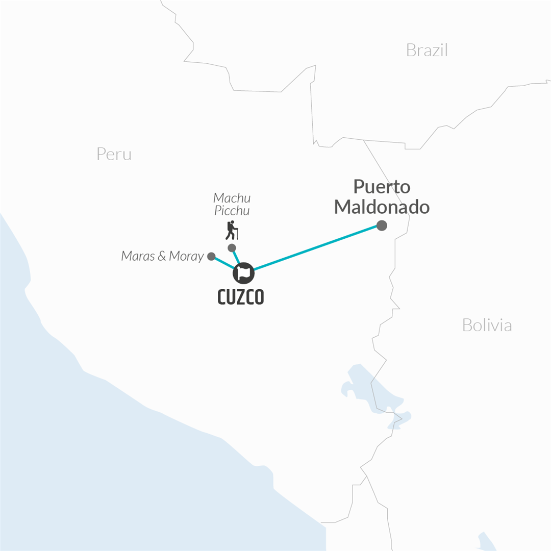 tourhub | Bamba Travel | Machu Picchu Trek & Amazon Combo 15D/14N | Tour Map