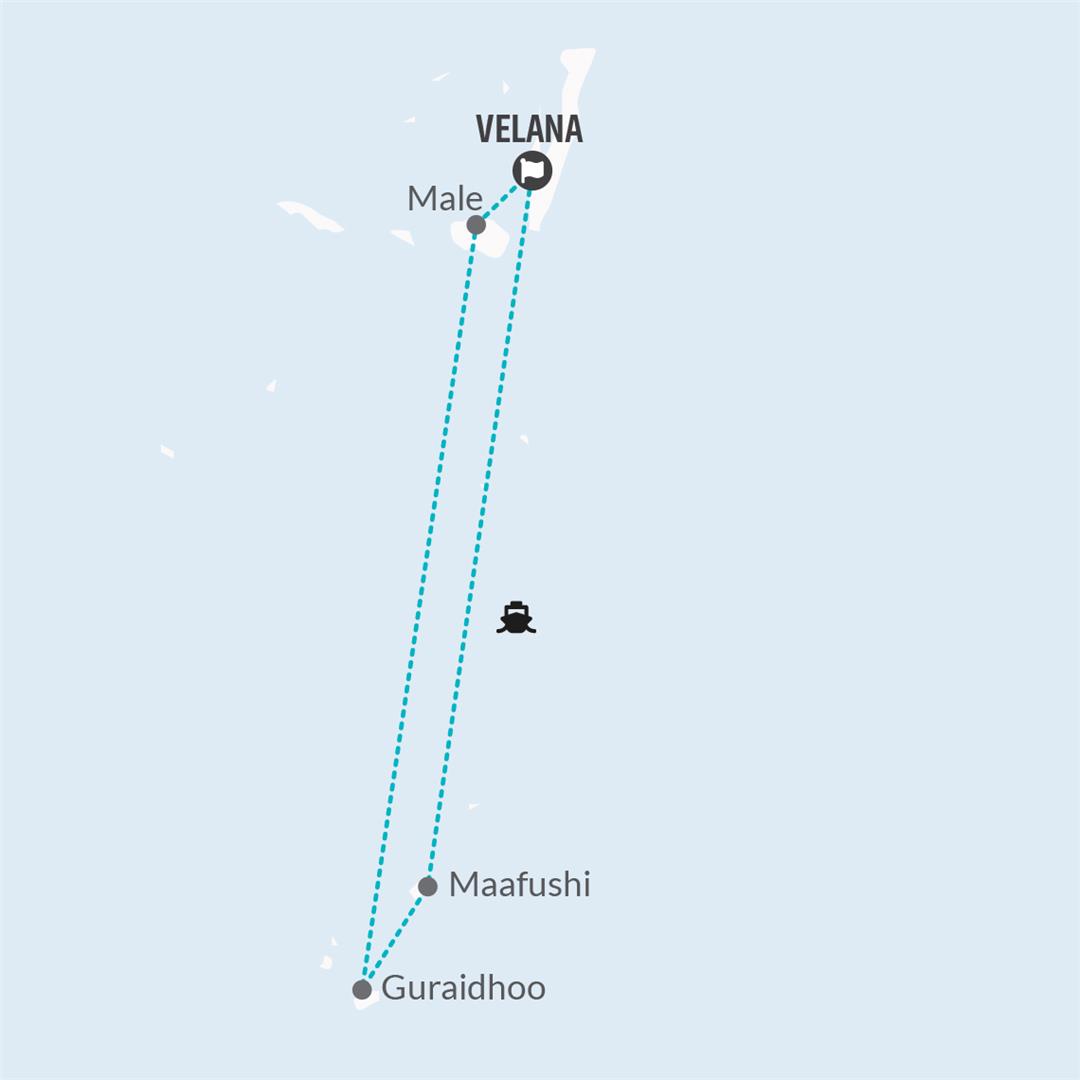 tourhub | Bamba Travel | Maldives Culture & Beaches Group Island Hopping 8D/7N | Tour Map