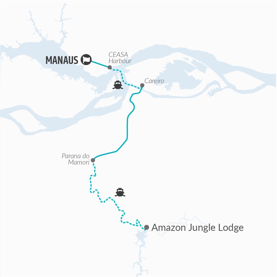 tourhub | Bamba Travel | Manaus Amazon Jungle Adventure 5D/4N | Tour Map