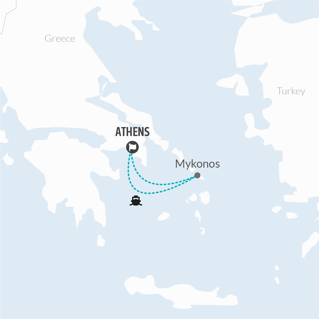 tourhub | Bamba Travel | Mykonos Experience 4D/3N | Tour Map